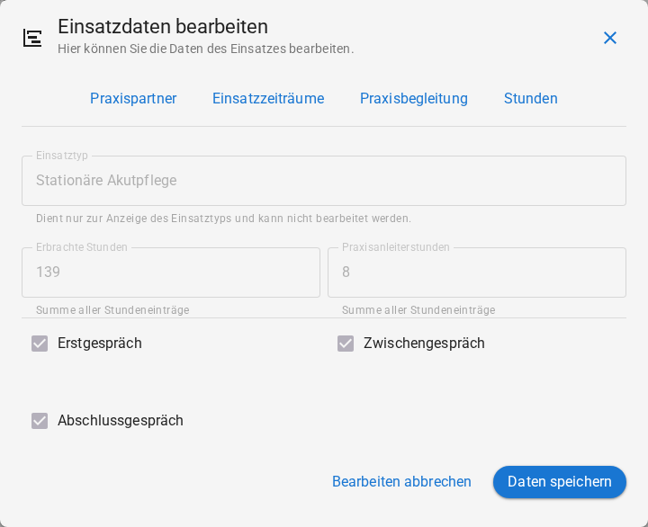 Bildschirmfoto der Anwendung