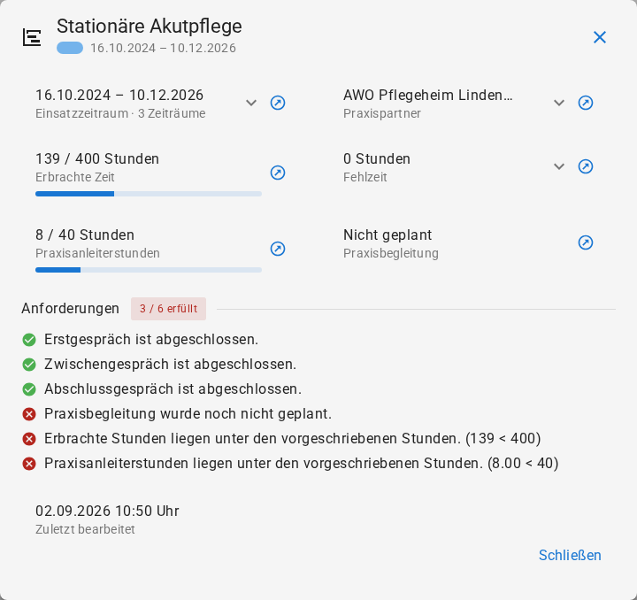 Bildschirmfoto der Anwendung